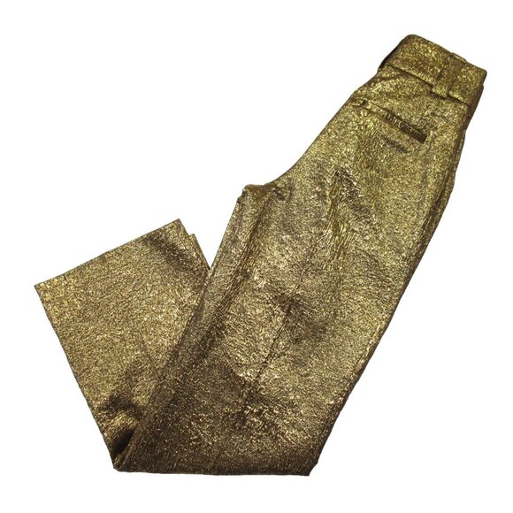 NWT Sezane Theophile Trouser in Royal Jacquard Gold Wide Leg Pants 34 / 2 - Picture 9 of 10